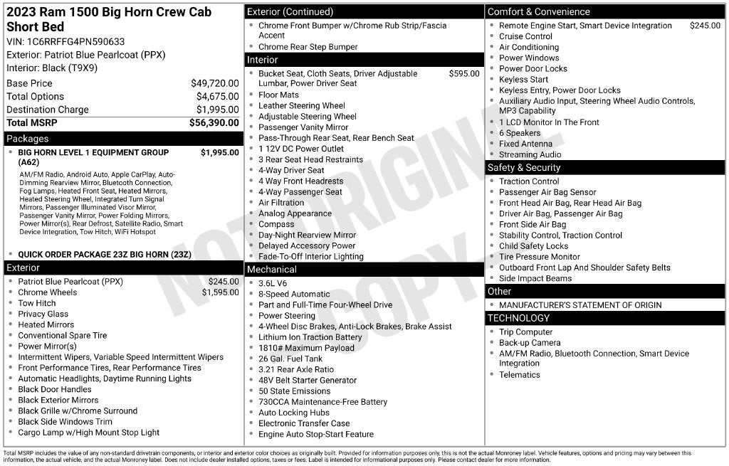 2023 RAM 1500 Big Horn/Lone Star