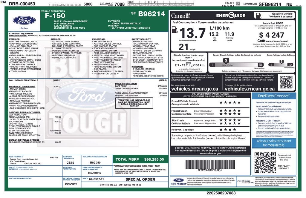 2025 Ford F-150 Tremor