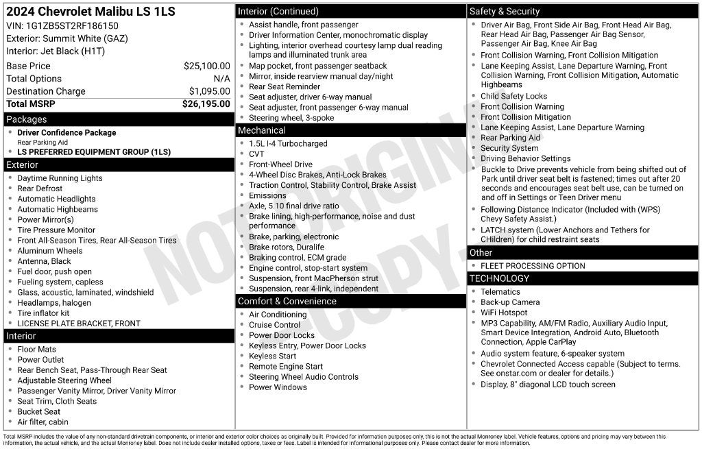 2024 Chevrolet Malibu LS 1LS