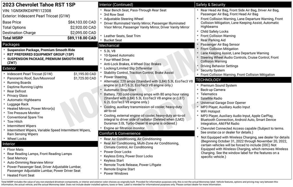2023 Chevrolet Tahoe RST