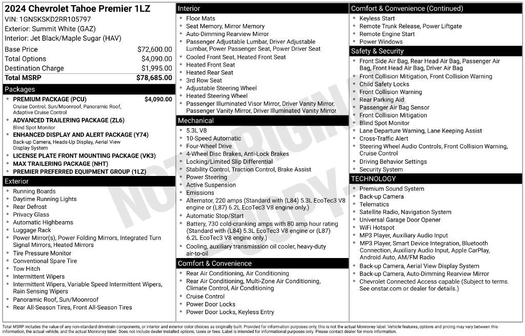 2024 Chevrolet Tahoe Premier