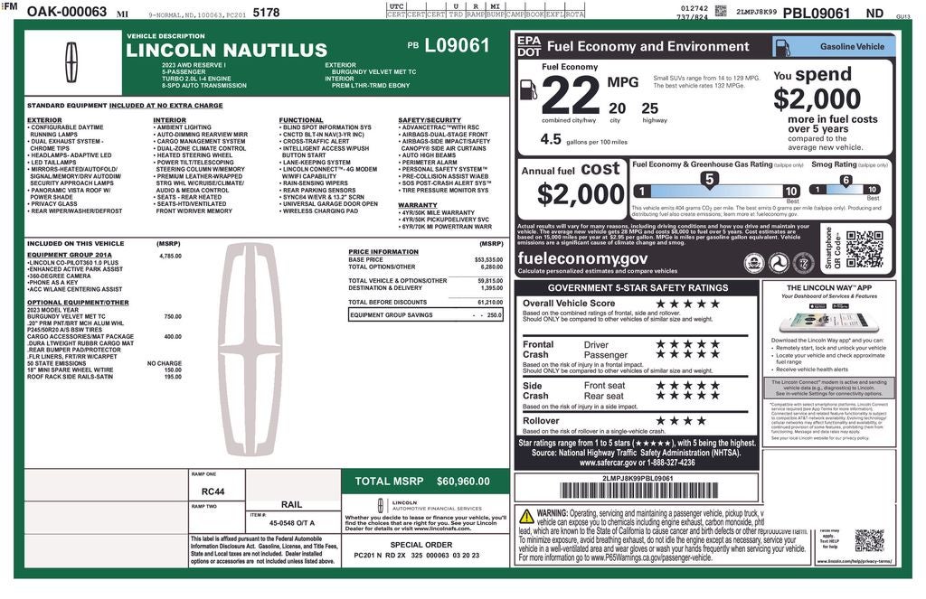 2023 Lincoln Nautilus Reserve