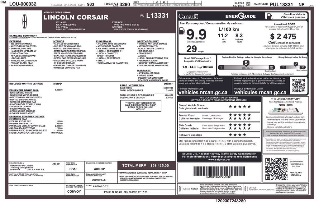 2023 Lincoln Corsair Standard