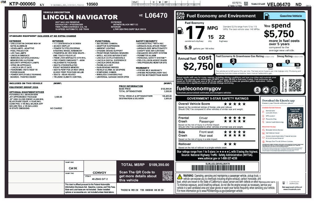 2027 Lincoln Navigator Reserve
