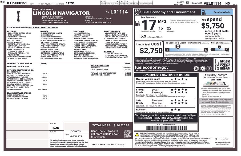 2027 Lincoln Navigator L Reserve