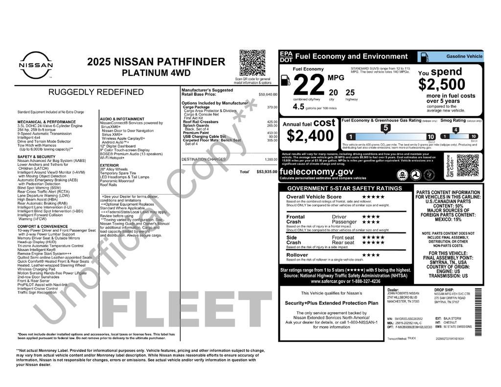 2025 Nissan Pathfinder Platinum