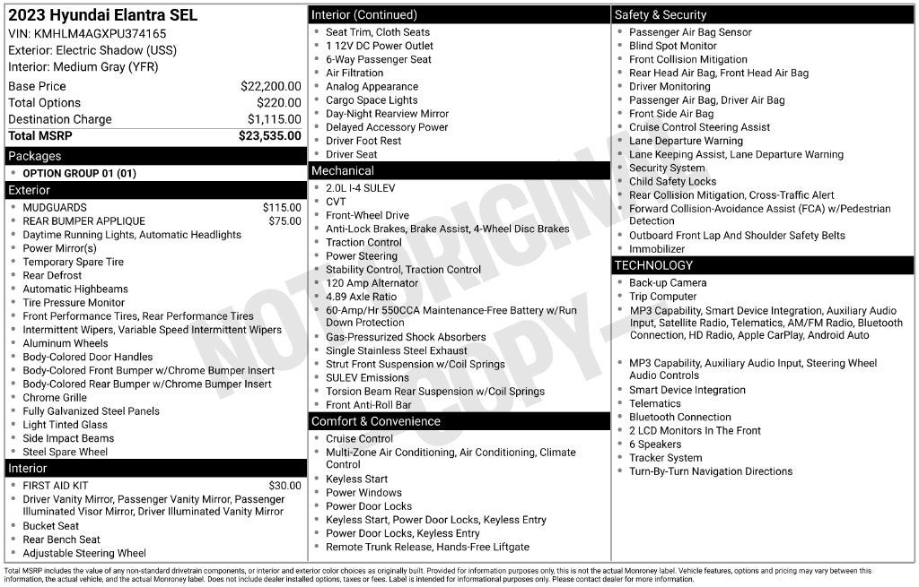 2023 Hyundai Elantra SEL