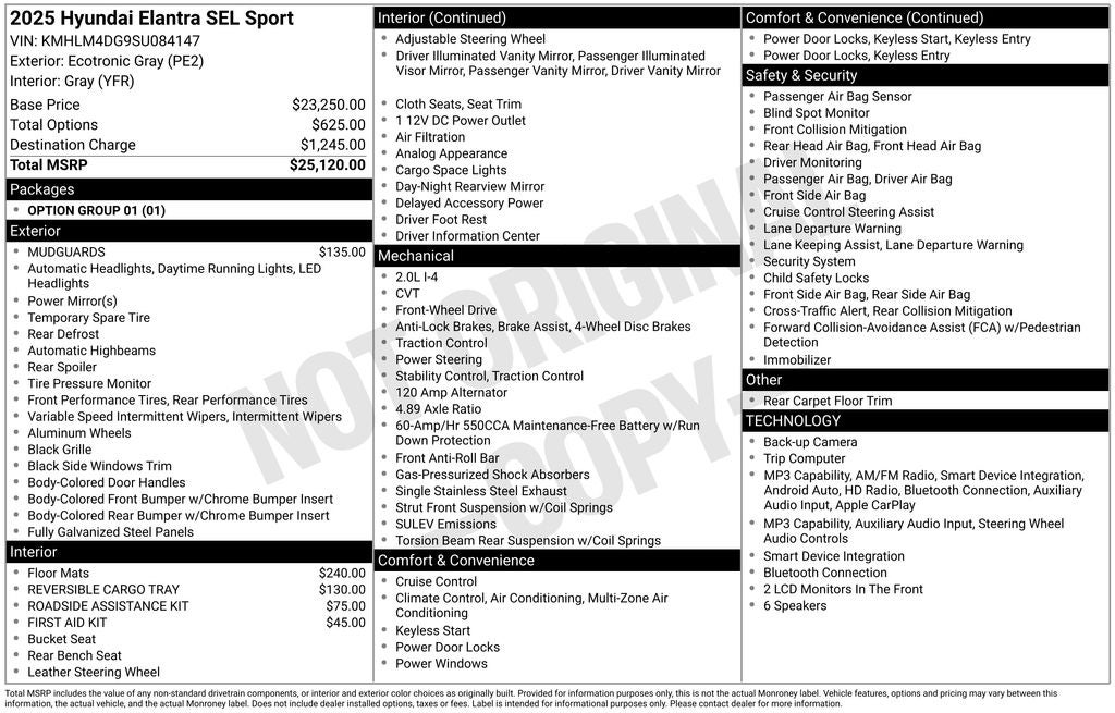 2025 Hyundai Elantra SEL Sport