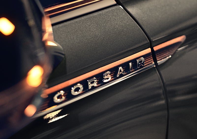 The stylish chrome badge reading “CORSAIR” is shown on the exterior of the vehicle. | Don Franklin Lincoln in London KY