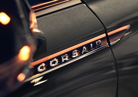 The stylish chrome badge reading “CORSAIR” is shown on the exterior of the vehicle. | Don Franklin Lincoln in London KY