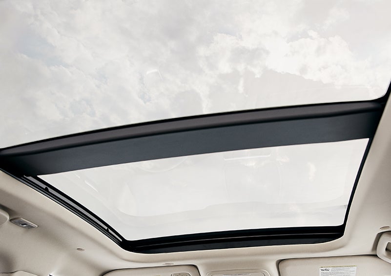 The available panoramic Vista Roof® is shown from inside a 2023 Lincoln Corsair® SUV. | Don Franklin Lincoln in London KY