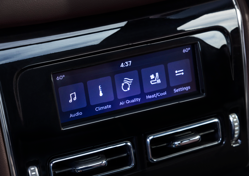 Driver controls like music, temperature, air quality, settings, and heat/cool seats are shown. | Don Franklin Lincoln in London KY