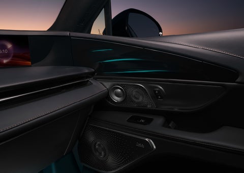 Selectable ambient lighting glows in the passenger door panel. | Don Franklin Lincoln in London KY