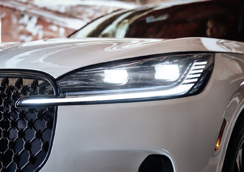 A close-up of a headlamp on the 2027 Lincoln Aviator® SUV is shown. | Don Franklin Lincoln in London KY